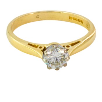 18ct gold Diamond 0.50cts solitaire Ring size J